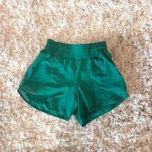Lululemon Hotty Hots High Rise 4” Lined Green Athletic Shorts